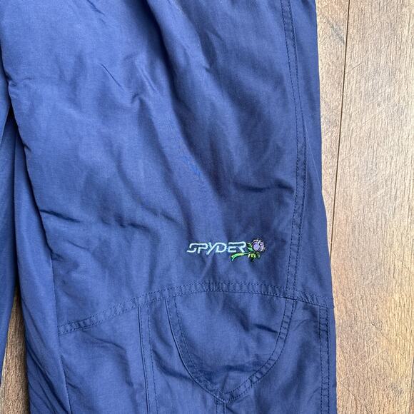 Vintage Spyder Snow Pants Bib Girls Size 20 Blue Skiing Winter Windbreaker‎ 3763 - Picture 2 of 16